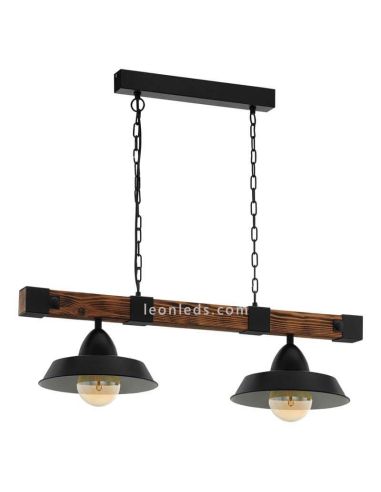 Lámpara de Techo LED colgante Oldbury 2XE27 | Lámpara vintage de techo de Eglo Iluminación | LeonLeds Iluminación
