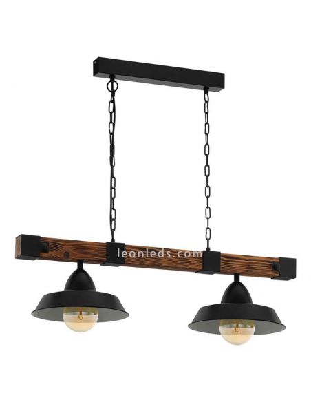 Lámpara de Techo LED colgante Oldbury 2XE27 | Lámpara vintage de techo de Eglo Iluminación | LeonLeds Iluminación