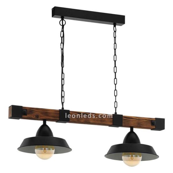 Lámpara de Techo LED colgante Oldbury 2XE27 | Lámpara vintage de techo de Eglo Iluminación | LeonLeds Iluminación