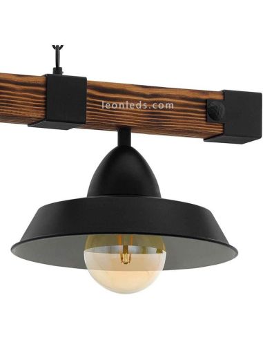 Suspension LED Oldbury 2XE27 | Plafonnier Vintage de Eglo Steel Lighting | Éclairage LeonLeds