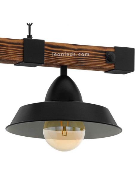 Suspension LED Oldbury 2XE27 | Plafonnier Vintage de Eglo Steel Lighting | Éclairage LeonLeds