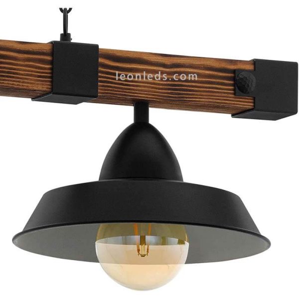 Suspension LED Oldbury 2XE27 | Plafonnier Vintage de Eglo Steel Lighting | Éclairage LeonLeds