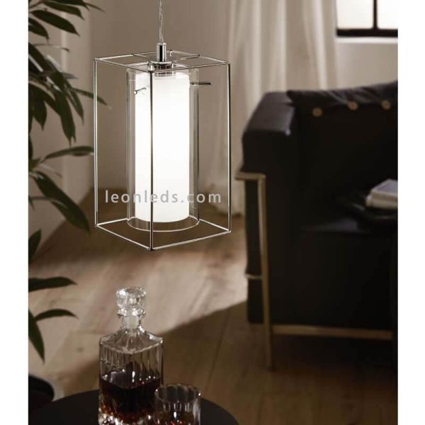 Lampe suspendue en verre Loncino 1XE27