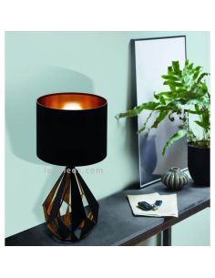 Lampe de table LED contemporaine Carlon 5 1xE27 de Eglo Iluminación | lampe de chevet noire | Éclairage LeonLeds 2