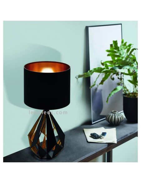 Lampe de table LED contemporaine Carlon 5 1xE27 de Eglo Iluminación | lampe de chevet en cuivre | Éclairage LeonLeds