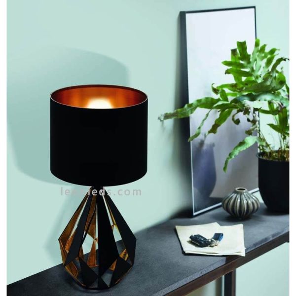 Lámpara de sobremesa LED moderna Carlon 5 1xE27 de Eglo Iluminación | lámpara de mesilla cobre | LeonLeds Iluminación