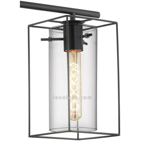 Luminária pendente LED de cristal Loncino 3XE27 | Antigo candeeiro de vidro Eglo Lighting | Leon Iluminação LED