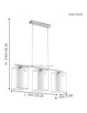 Luminária pendente LED de cristal Loncino 3XE27 | Luminária antiga de metal Eglo Lighting | Leon Iluminação LED
