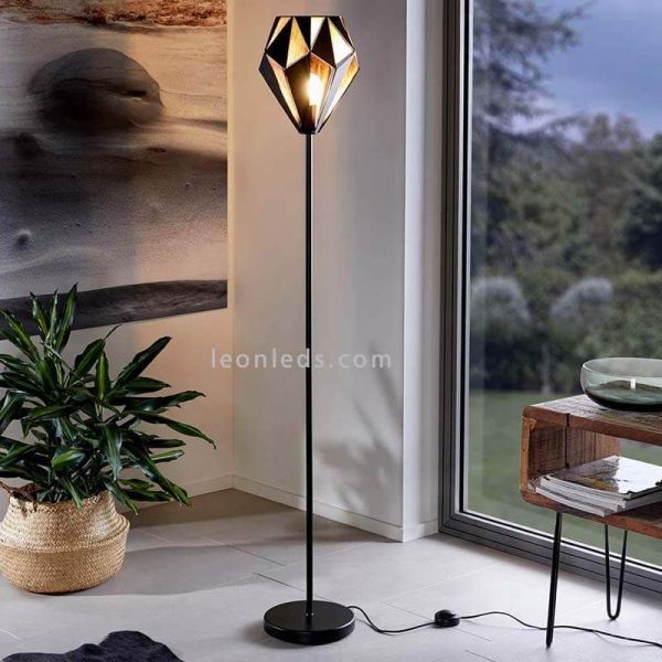 Lámpara de pie LED moderna Carlton 1 1xE27 de Eglo Iluminación | lámpara de pie retro metal | LeonLeds Iluminación