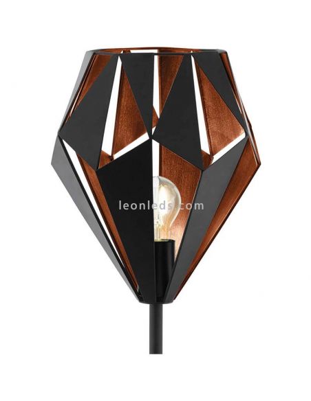 Lámpara de pie LED moderna Carlton 1 1xE27 de Eglo Iluminación | lámpara de pie retro negro | LeonLeds Iluminación