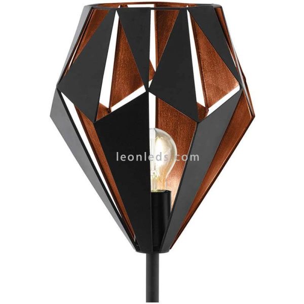 Lámpara de pie LED moderna Carlton 1 1xE27 de Eglo Iluminación | lámpara de pie retro negro | LeonLeds Iluminación