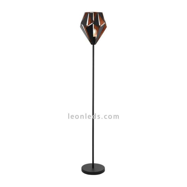 Lampadaire LED contemporain Carlton 1 1xE27 de Eglo Iluminación | lampadaire rétro en cuivre | Éclairage LeonLeds