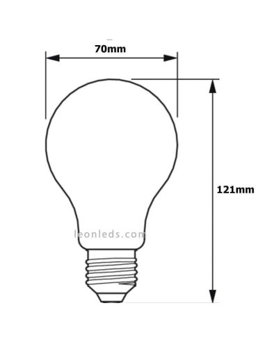 Medidas Lâmpada E27 LED A67 13W - 120w LED classic Philips |LeonLeds.com