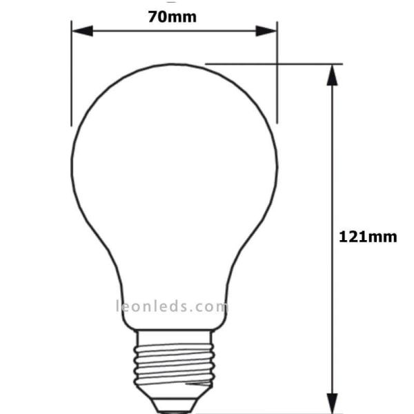 Medidas Bombilla E27 LED A67 13W - 120w LED classic Philips  |LeonLeds.com