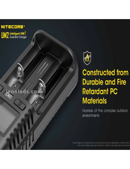 Chargeur universel avec écran LCD UM2 avec 2 baies Nitecore UM2 | leonleds