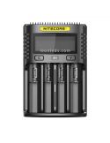 Cargador para 4 baterías UM4 con LCD Cargador inteligente Nitecore | LeonLeds