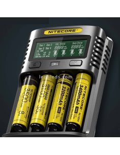 Cargador para 4 baterías UM4 con LCD Cargador inteligente Nitecore | LeonLeds 2
