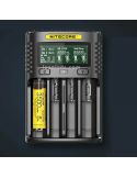 Cargador para 4 baterías UM4 con LCD Cargador inteligente Nitecore | LeonLeds