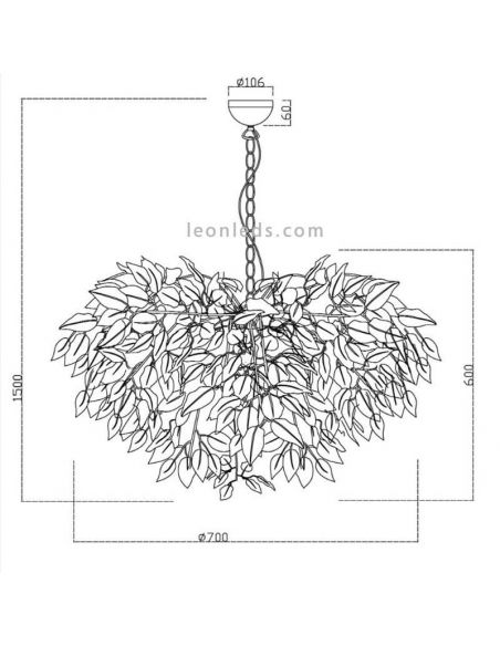 Plafonnier Leavy avec feuilles blanches | Trio d'éclairage | Éclairage LeonLeds