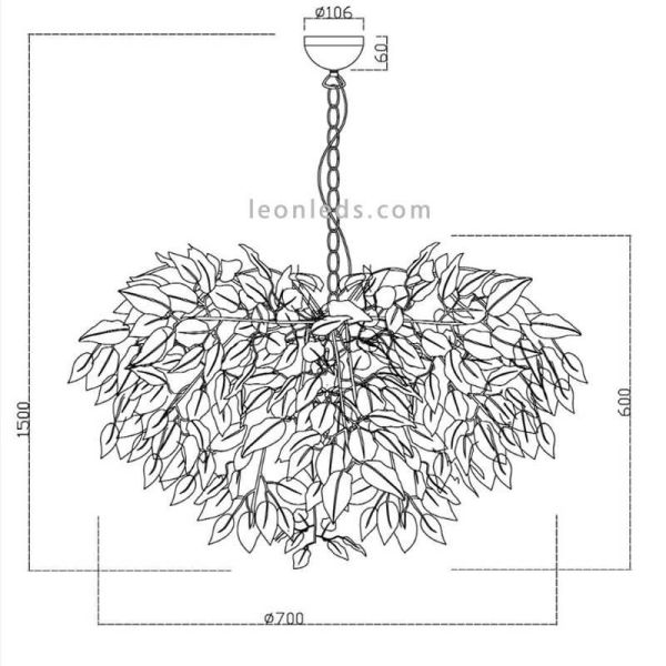 Plafonnier Leavy avec feuilles blanches | Trio d'éclairage | Éclairage LeonLeds
