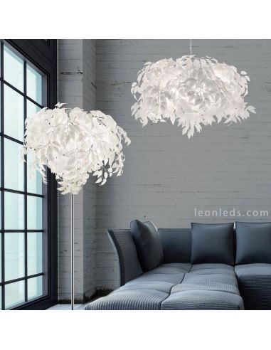 Lámpara de Techo colgante  Leavy blanca y cromo 4xE14 |  Trio Lighting | LeonLeds Iluminación