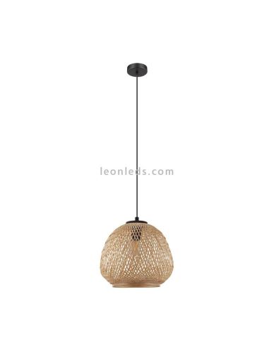 Lámpara colgante Dembleby de madera |  Eglo Lighting | LeonLeds Iluminación