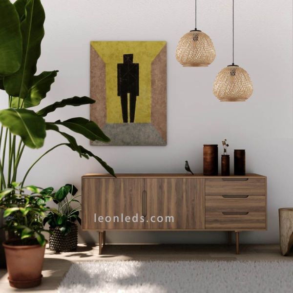 Lámpara colgante natural Dembleby |  Eglo Lighting | LeonLeds Iluminación
