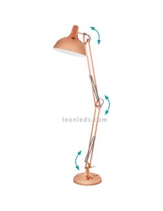 Lampadaire LED contemporain Carlton 1 1xE27 de Eglo Iluminación | lampadaire rétro en cuivre | Éclairage LeonLeds 2
