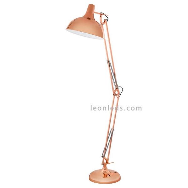 Luminária de pé contemporânea LED Carlton 1 1xE27 by Eglo Iluminación | candeeiro de pé retro em cobre | Leon Iluminação LED