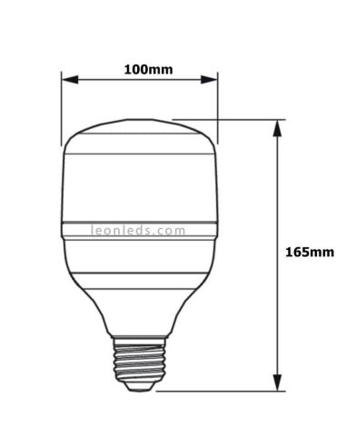 Ampoule LED Philips TrueForce Core HB E27 : Dimensions (30 W - 55 W) | LeonLeds