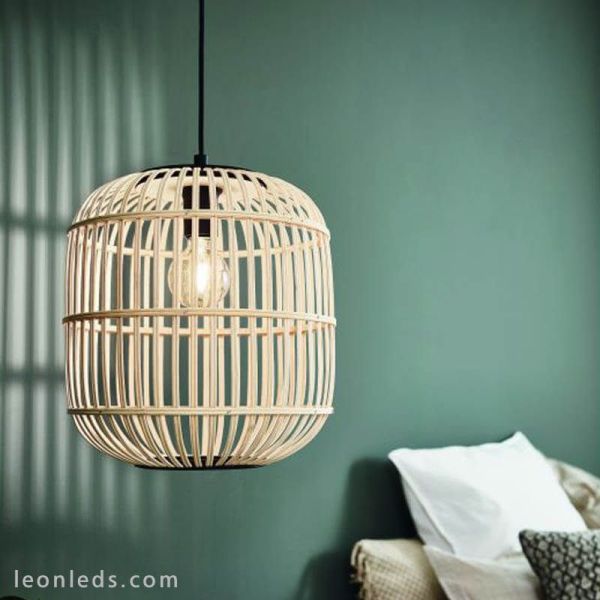 Lámpara natural Bordesley de madera|Eglo Lighting | LeonLeds Iluminación