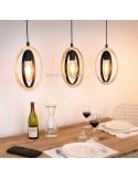 Lámpara de techo LED vintage de madera Basildon 3XE27 | Lámpara de techo retro de Eglo Iluminación | LeonLeds Iluminación