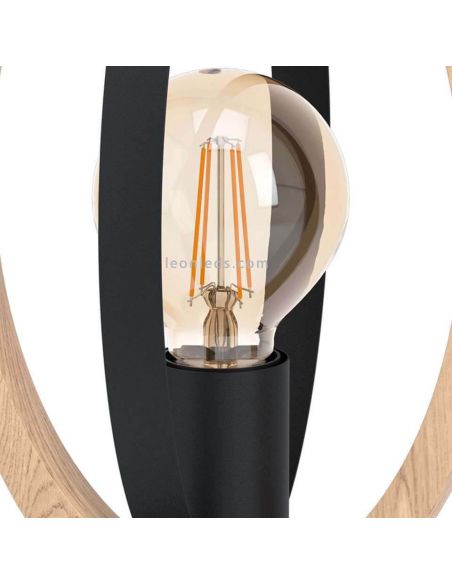 Plafonnier LED vintage en bois Basildon 3XE27 | Lampe rustique de Eglo Iluminación | Éclairage LeonLeds