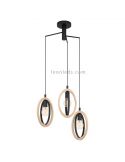 Lámpara de techo LED vintage de madera Basildon 3XE27 | Lámpara vintage de techo de Eglo Iluminación | LeonLeds Iluminación