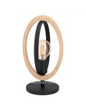 Lámpara sobremesa LED vintage de madera Basildon 1XE27 | Lámpara vintage de techo de Eglo Iluminación | LeonLeds Iluminación