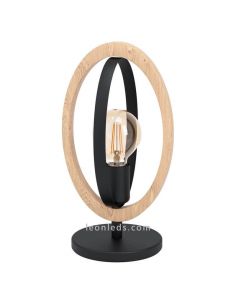 Lámpara sobremesa LED vintage de madera Basildon 1XE27 | Lámpara vintage de techo de Eglo Iluminación | LeonLeds Iluminación