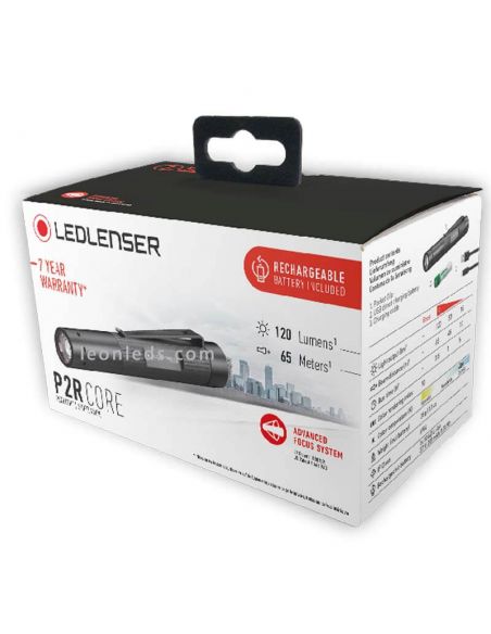 P2R Núcleo Caneta LED Recarregável Lanterna com Zoom 120Lm Led Lenser | leonleds