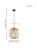 Lampe Bordesley en bois|Eglo Lighting | Éclairage LeonLeds