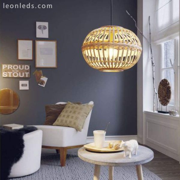 Lámpara de fibras naturales Amsfield|Eglo Lighting | LeonLeds Iluminación