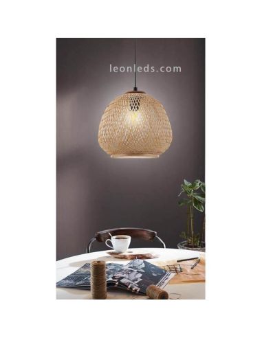 Lámpara colgante Dembleby de madera...