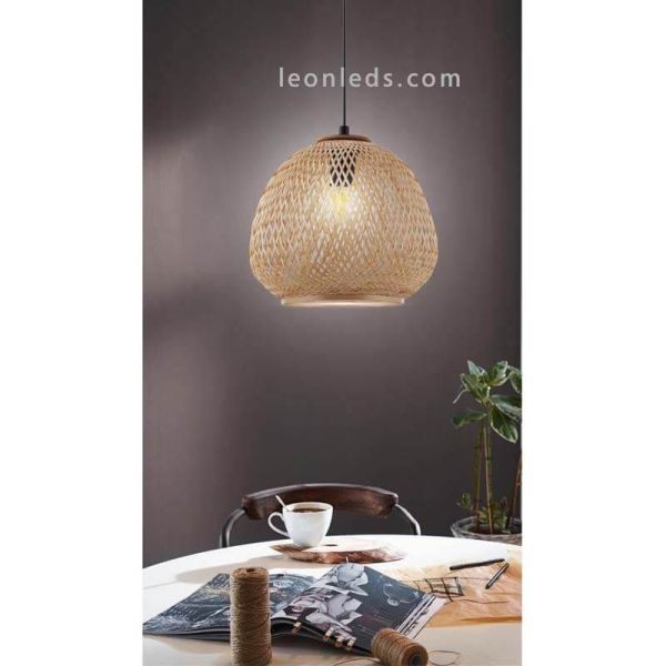 Hängelampe Dembleby aus Holz 1xE27