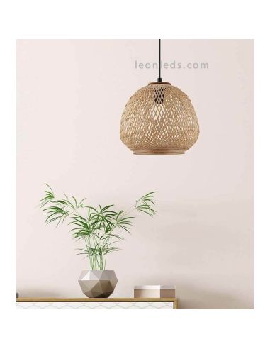 Lampe suspendue en bois Dembleby 1xE27