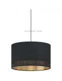 Lámpara colgante LED negra Esteperra 38Cm 1XE27 | Lámpara de techo acero de Eglo Iluminación | LeonLeds Iluminación