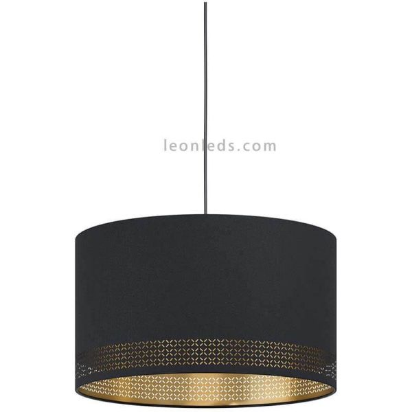 Lámpara colgante LED negra Esteperra 38Cm 1XE27 | Lámpara de techo acero de Eglo Iluminación | LeonLeds Iluminación