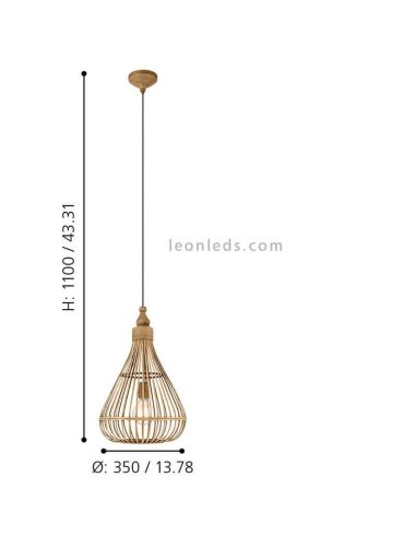 Dimensions suspension Amsfield|Eglo Lighting | Éclairage LeonLeds