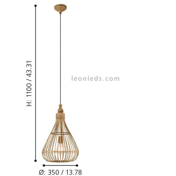 Dimensiones lámpara de techo Amsfield|Eglo Lighting | LeonLeds Iluminación