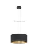 Lámpara colgante LED negra Esteperra 53Cm 1XE27 | Lámpara vintage de techo de Eglo Iluminación | LeonLeds Iluminación