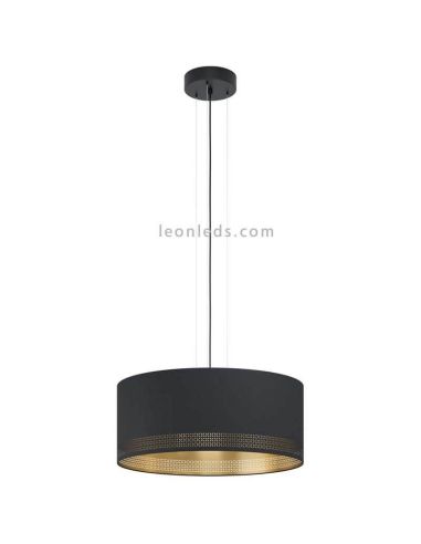 Luminária pendente LED preta Esteperra 53Cm 1XE27 | Luminária de teto vintage da Eglo Iluminación | Leon Iluminação LED