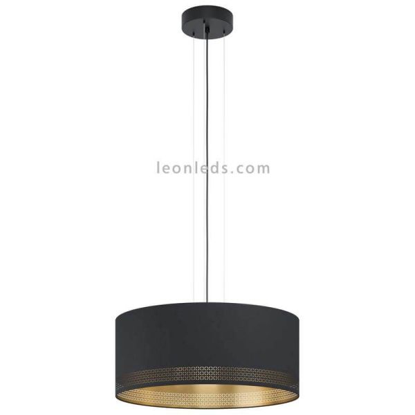 Lámpara colgante LED negra Esteperra 53Cm 1XE27 | Lámpara vintage de techo de Eglo Iluminación | LeonLeds Iluminación