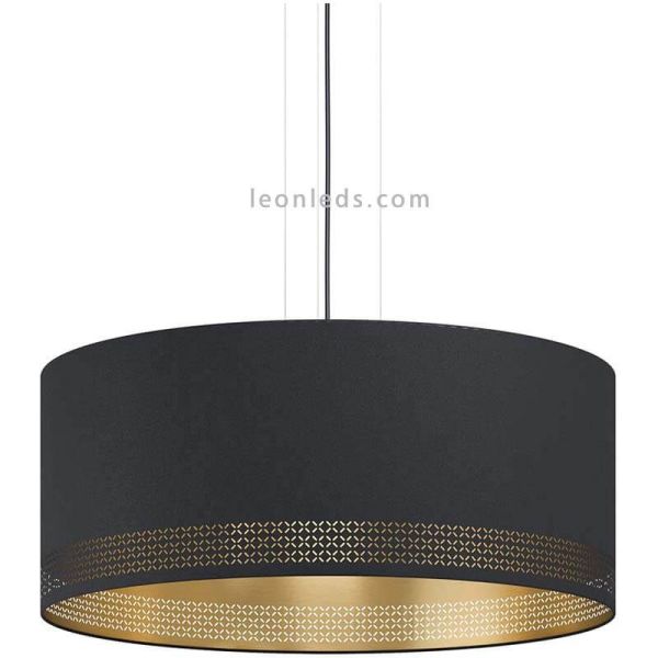 Lámpara colgante LED negra Esteperra 53Cm 1XE27 | Lámpara de techo acero de Eglo Iluminación | LeonLeds Iluminación